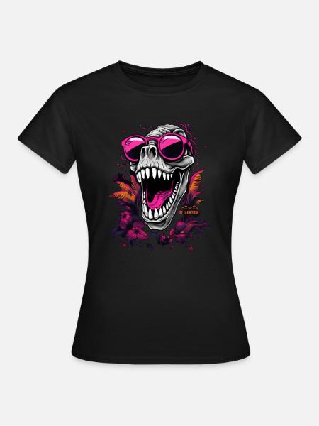 Dino Skull - T-shirt Femme - noir