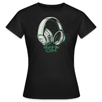Game on - zocken gaming - Frauen T-Shirt - Schwarz - Vorne - AI Model Female 172 dark (172cm)