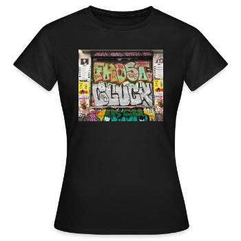 Graffiti art frost 187 - Frauen T-Shirt - Schwarz - Vorne - AI Model Female 172 dark (172cm)