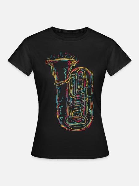 Tuba Skizze - Frauen T-Shirt - Schwarz