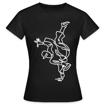 Breakdancing Skizze - Frauen T-Shirt - Schwarz - Vorne - AI Model Female 172 dark (172cm)