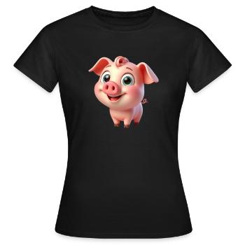petit cochon - T-shirt Femme - noir - Devant - AI Model Female 172 dark (172cm)