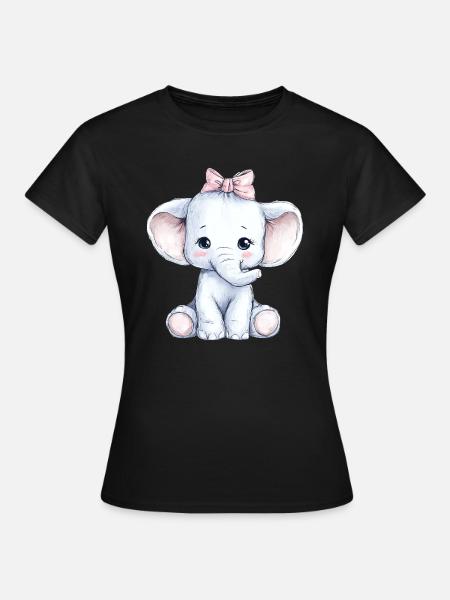 Süßer Baby Elefant - Frauen T-Shirt - Schwarz
