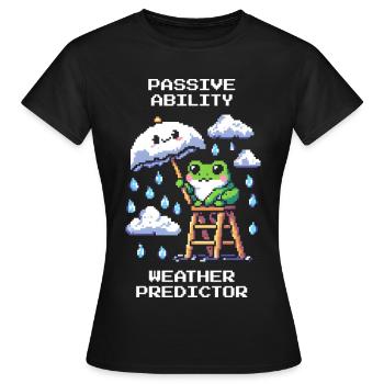 Capacité passive : Oracle météorologique | Météorologue - T-shirt Femme - noir - Devant - AI Model Female 172 dark (172cm)