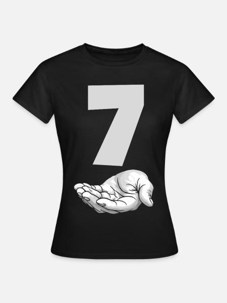 Lustiges Seven Meme Hand Gen Alpha Trend Witz - T-shirt dam - svart