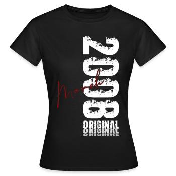 18. Geburtstag Geschenk Mann Frau März 2008 - Frauen T-Shirt - Schwarz - Vorne - AI Model Female 172 dark (172cm)