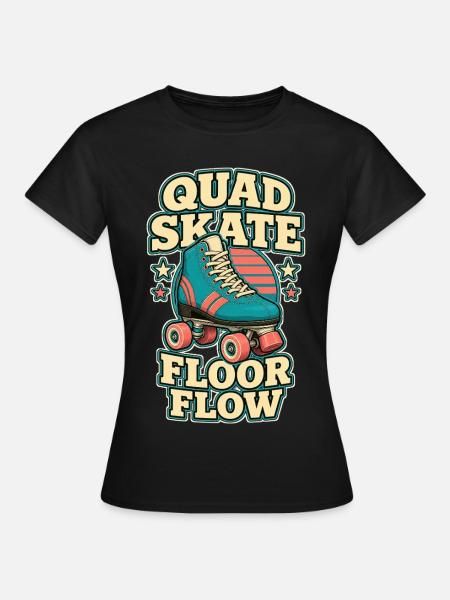 QUAD SKATE FLOOR FLOW - Frauen T-Shirt - Schwarz