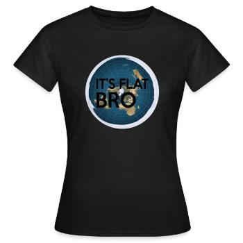 It's Flat Bro - The Earth is Flat Map - Women's T-Shirt - black - Front - AI Model Female 172 dark (172cm)