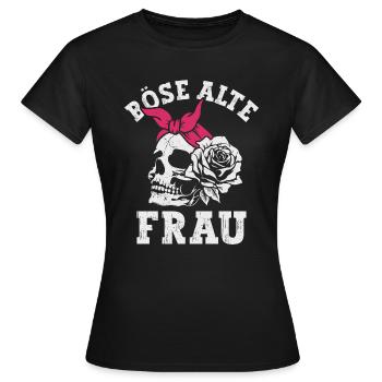 Böse Alte Frau Sarkasmus - Frauen T-Shirt - Schwarz - Vorne - AI Model Female 172 dark (172cm)