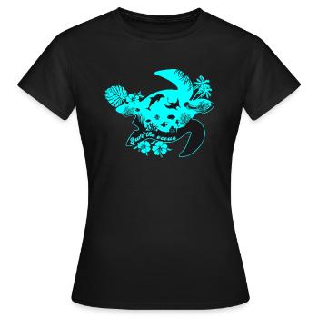 Save the ocean - Frauen T-Shirt - Schwarz - Vorne - AI Model Female 172 dark (172cm)