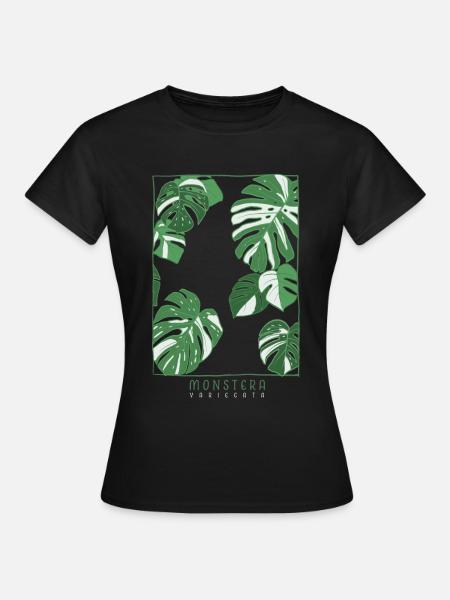 Monstera Variegata Plant Artwork - Frauen T-Shirt - Schwarz