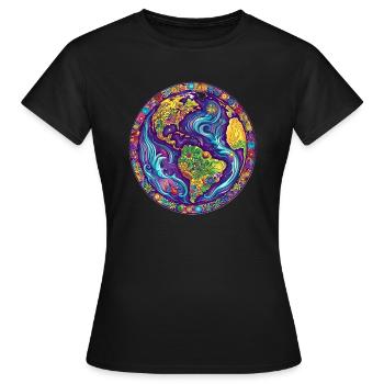 Notre planète Terre - T-shirt Femme - noir - Devant - AI Model Female 172 dark (172cm)