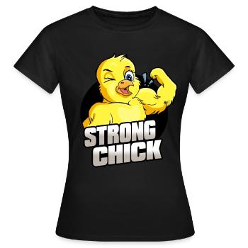 Strong Chick - Women's T-Shirt - black - Front - AI Model Female 172 dark (172cm)