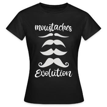 moustache évolution - T-shirt Femme - noir - Devant - AI Model Female 172 dark (172cm)