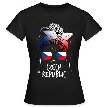 Czech Republic - Women's T-Shirt - black - Front - AI Model Female 172 dark (172cm)