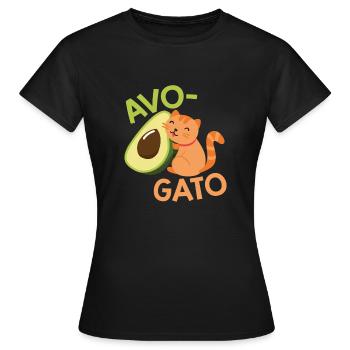 Chats: AVO Gato - T-shirt Femme - noir - Devant - AI Model Female 172 dark (172cm)
