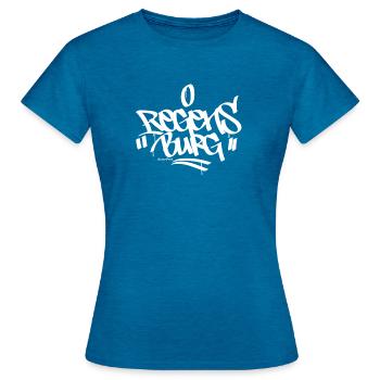 Regensburg Graffiti Ultras Shirt - Women's T-Shirt - antique blue sapphire heather - Front - AI Model Female 172 dark (172cm)