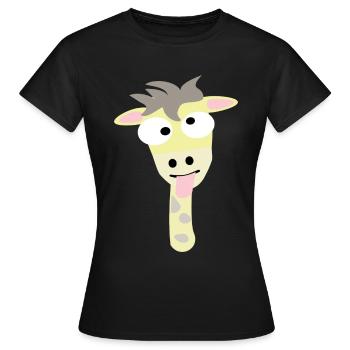 Tête de girafe folle - T-shirt Femme - noir - Devant - AI Model Female 172 dark (172cm)