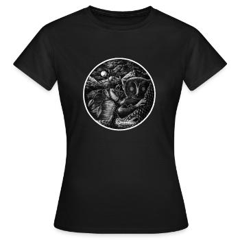 Maki weisse Umrandung - Frauen T-Shirt - Schwarz - Vorne - AI Model Female 172 dark (172cm)