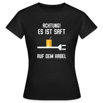 Saft auf Kabel | Elektriker - Frauen T-Shirt - Schwarz - Vorne - AI Model Female 172 dark (172cm)