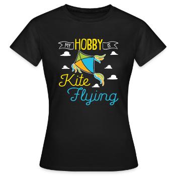 Cerfs-volants volants Cerf-volant Voler en automne - T-shirt Femme - noir - Devant - AI Model Female 172 dark (172cm)