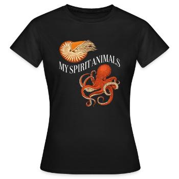 Nautilus und Oktopus sind meine Lieblingstiere - Frauen T-Shirt - Schwarz - Vorne - AI Model Female 172 dark (172cm)