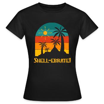 Shellebrate Beach Reunion Ocean Birthday Summer - Women's T-Shirt - black - Front - AI Model Female 172 dark (172cm)