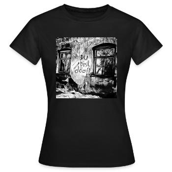 Du bist doof - Frauen T-Shirt - Schwarz - Vorne - AI Model Female 172 dark (172cm)