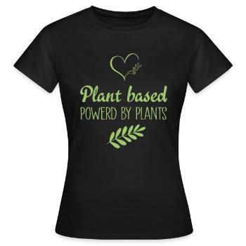 Plant based Powered by Plants - Women's T-Shirt - black - Front - AI Model Female 172 dark (172cm)