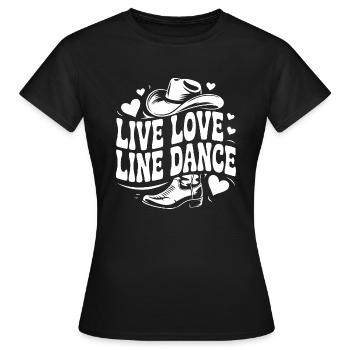 Amour en direct Danse en ligne Danse en ligne Danse amusante - T-shirt Femme - noir - Devant - AI Model Female 172 dark (172cm)