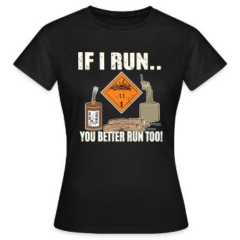 Pyro Rennt - Frauen T-Shirt - Schwarz - Vorne - AI Model Female 172 dark (172cm)