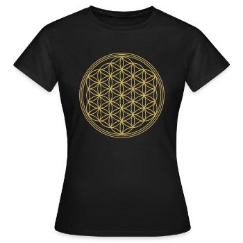 Lebensblume-uni2 - Frauen T-Shirt - Schwarz - Vorne - AI Model Female 172 dark (172cm)
