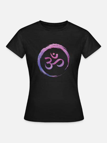 Yoga Zen Kreis Om - Frauen T-Shirt - Schwarz