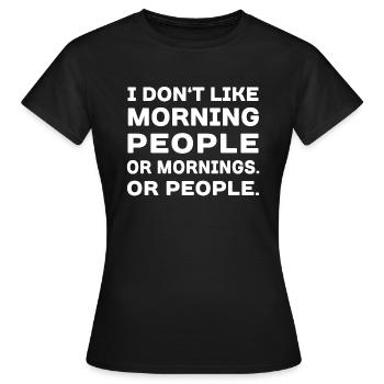 Je n'aime pas le matin PeopleSoft 5.0 - T-shirt Femme - noir - Devant - AI Model Female 172 dark (172cm)