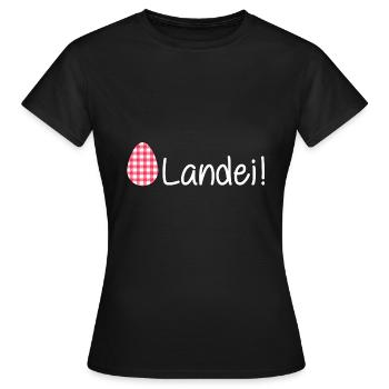 landei (white) - Frauen T-Shirt - Schwarz - Vorne - AI Model Female 172 dark (172cm)