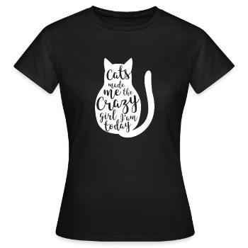 Cats made me gift pet - Women's T-Shirt - black - Front - AI Model Female 172 dark (172cm)