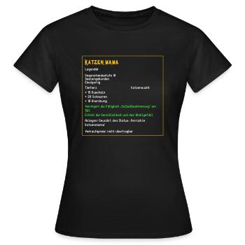 Legendäre Katzenmama Legendär Katzen Tiere Cat - Frauen T-Shirt - Schwarz - Vorne - AI Model Female 172 dark (172cm)