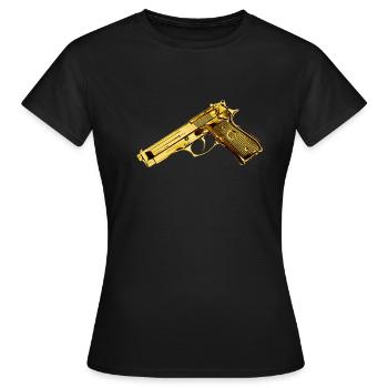 gun - Women's T-Shirt - black - Front - AI Model Female 172 dark (172cm)