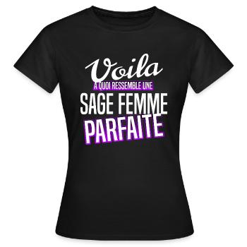 sage femme - T-shirt Femme - noir - Devant - AI Model Female 172 dark (172cm)