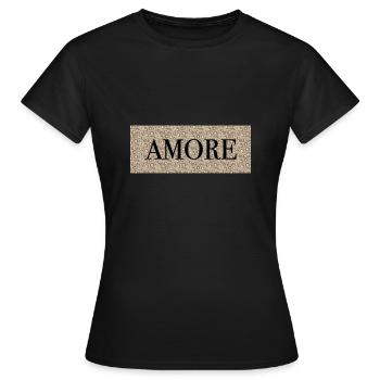 Amore - Women's T-Shirt - black - Front - AI Model Female 172 dark (172cm)