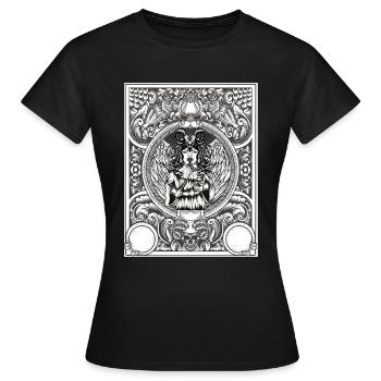 Gothic Baphomet Satanisch 666 Black Metal - Frauen T-Shirt - Schwarz - Vorne - AI Model Female 172 dark (172cm)
