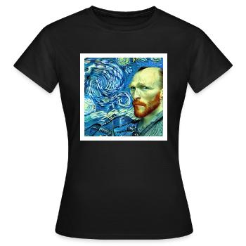 Van Gogh - T-shirt Femme - noir - Devant - AI Model Female 172 dark (172cm)