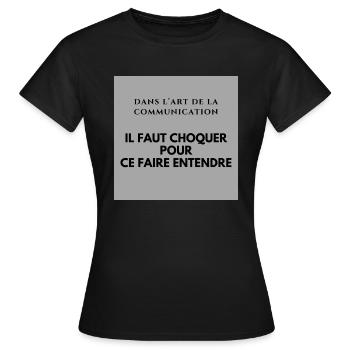 L art de la communication - T-shirt Femme - noir - Devant - AI Model Female 172 dark (172cm)
