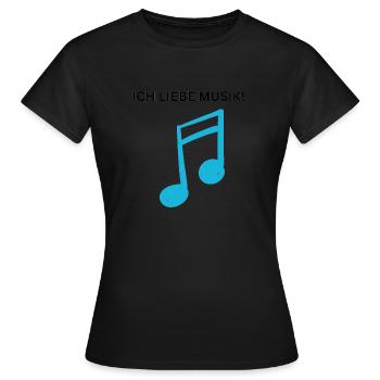 ICH LIEBE MUSIK! - Frauen T-Shirt - Schwarz - Vorne - AI Model Female 172 dark (172cm)