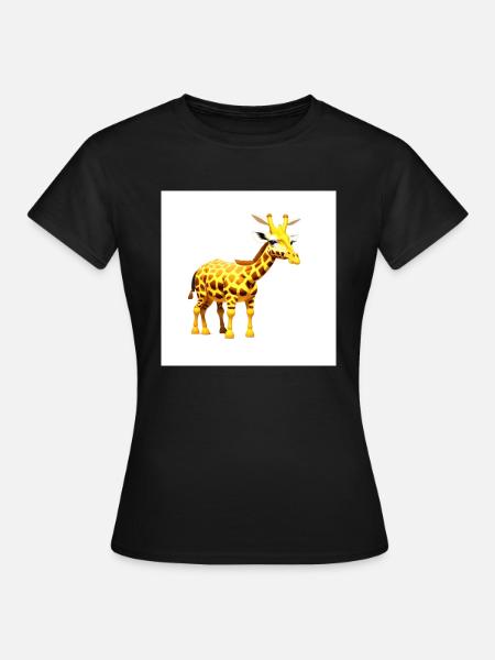 Happy Giraffe - Frauen T-Shirt - Schwarz