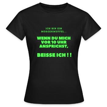 Ich bin ein Morgenmuffel... - Frauen T-Shirt - Schwarz - Vorne - AI Model Female 172 dark (172cm)