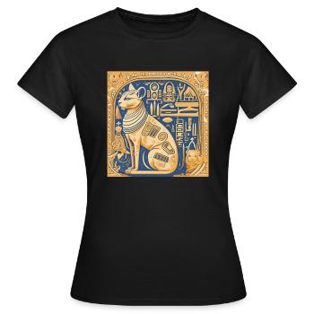 Ägyptisches Katzenbrett - Frauen T-Shirt - Schwarz - Vorne - AI Model Female 172 dark (172cm)
