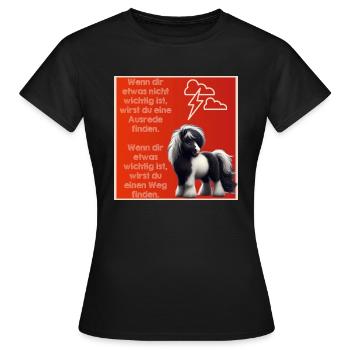 Donner Motto-Shirt - Frauen T-Shirt - Schwarz - Vorne - AI Model Female 172 dark (172cm)