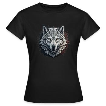 Loup - T-shirt Femme - noir - Devant - AI Model Female 172 dark (172cm)