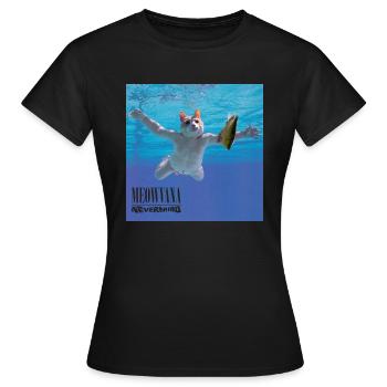 MEOWVANA - NEVERMIND - Frauen T-Shirt - Schwarz - Vorne - AI Model Female 172 dark (172cm)